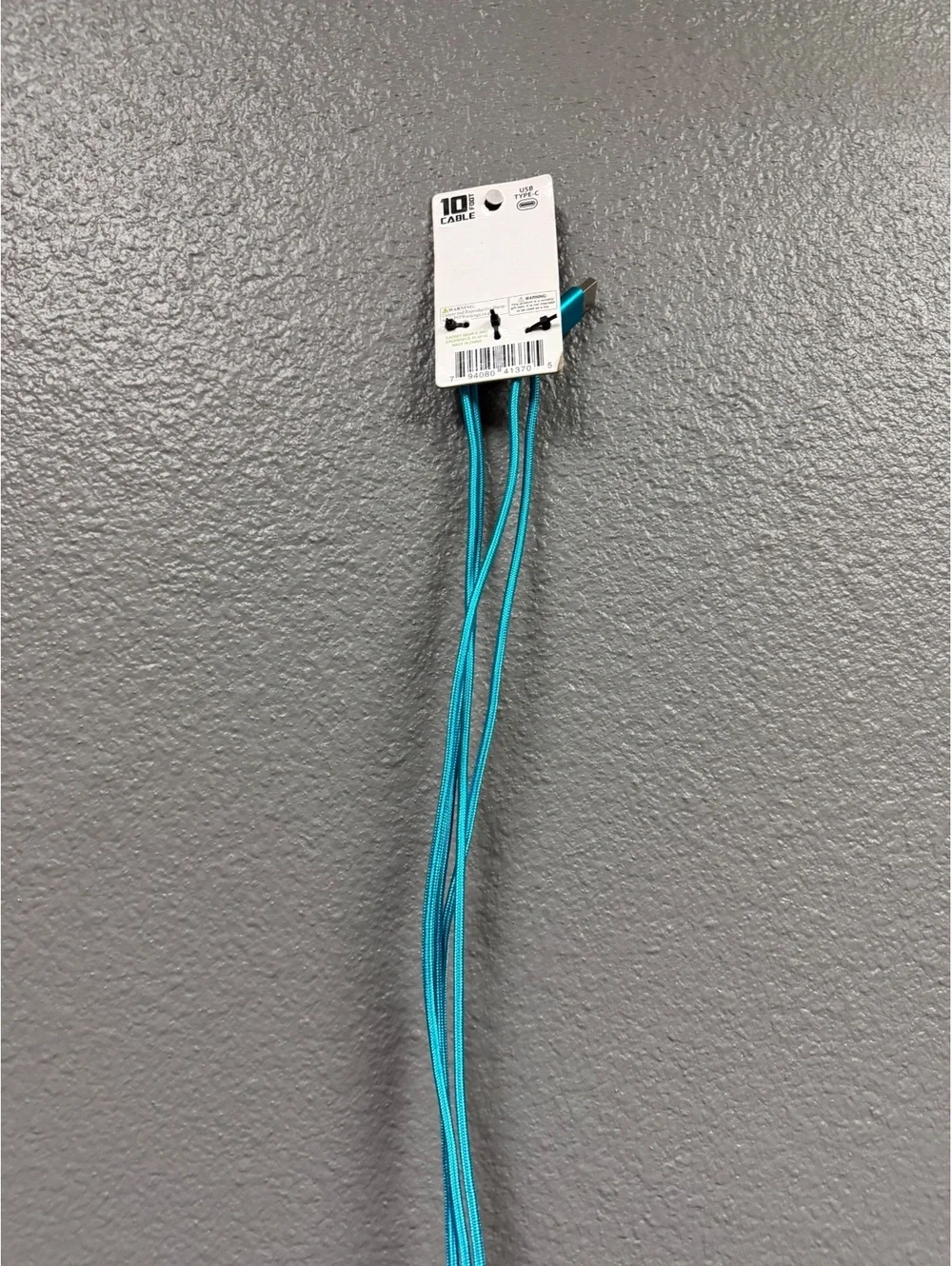10ft USB-C to USB-C Fast Charging Cable Nylon Braided Rapid Charge Cord Teal New